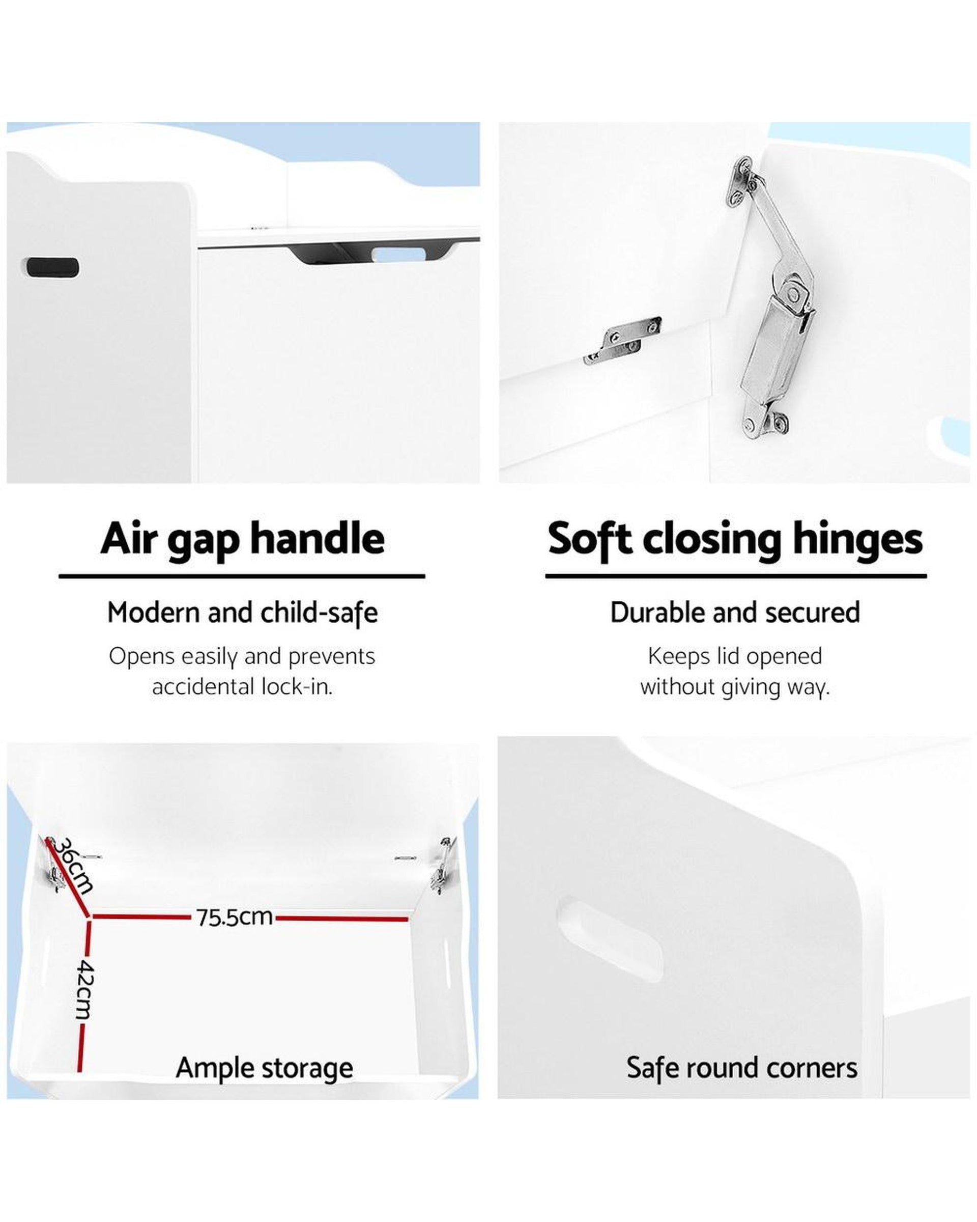 Kids Toy Chest Storage Bench Cabinet Organiser Blanket Children Clothes Artiss