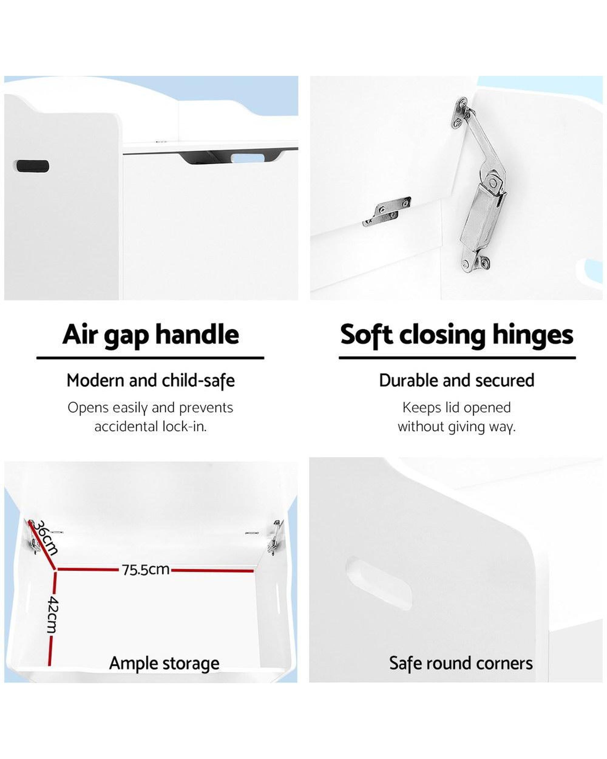 Kids Toy Chest Storage Bench Cabinet Organiser Blanket Children Clothes Artiss