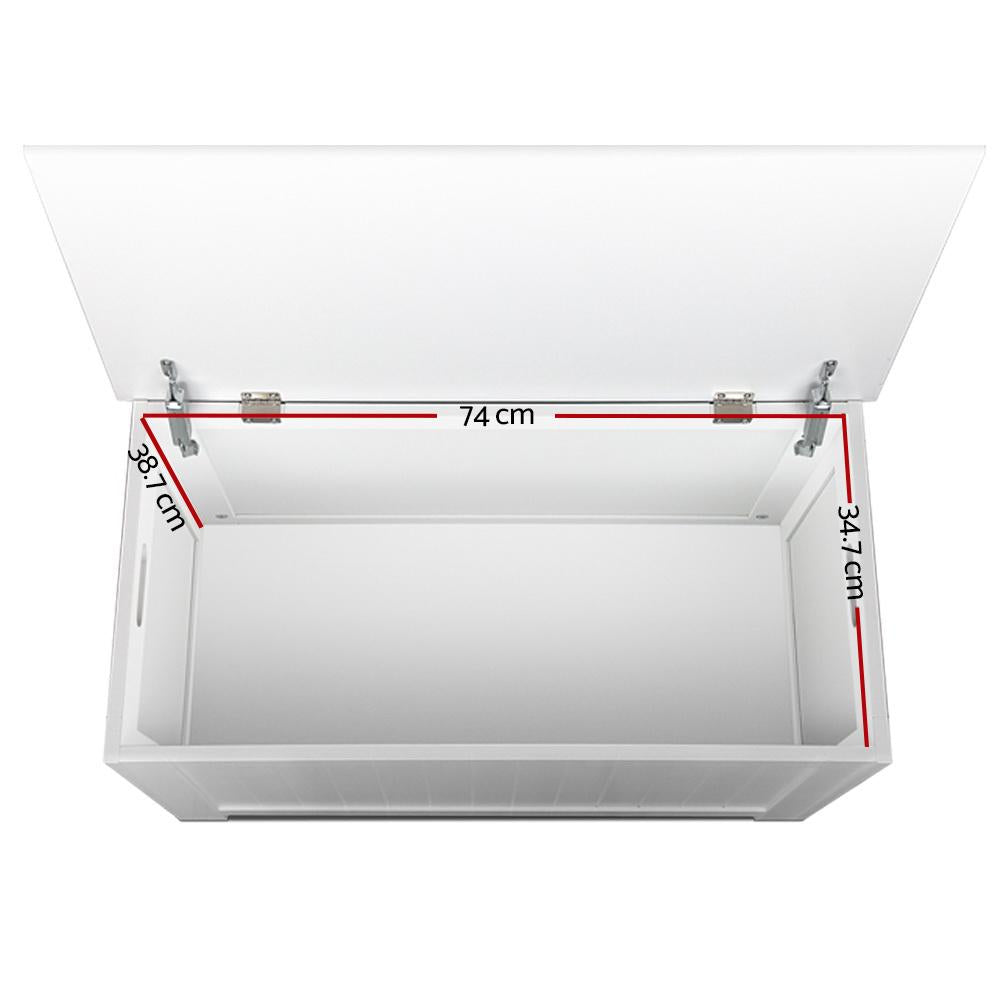 Kids Wooden Toy Chest Storage Blanket Box White Children Room Organiser Artiss