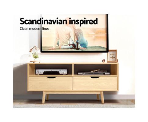 TV Cabinet Entertainment Unit Stand Wooden Storage 120cm Scandinavian Artiss