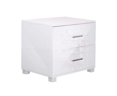Classic High Gloss White Bedside Table Artiss