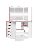 Corner Dressing Table With Mirror Stool White Mirrors Makeup Tables Chair Artiss