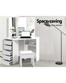 Corner Dressing Table With Mirror Stool White Mirrors Makeup Tables Chair Artiss