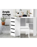 Corner Dressing Table With Mirror Stool White Mirrors Makeup Tables Chair Artiss