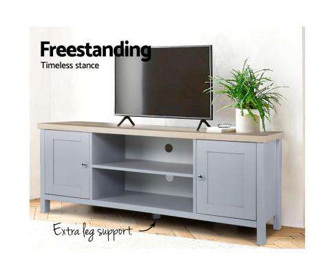 TV Cabinet Entertainment Unit Stand French Provincial Storage Shelf Wooden 130cm Grey Artiss