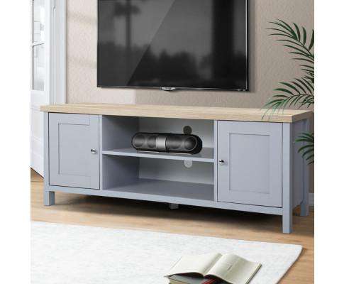 TV Cabinet Entertainment Unit Stand French Provincial Storage Shelf Wooden 130cm Grey Artiss