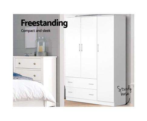 3 Doors Wardrobe Bedroom Closet Storage Cabinet Organiser Armoire 170cm Artiss
