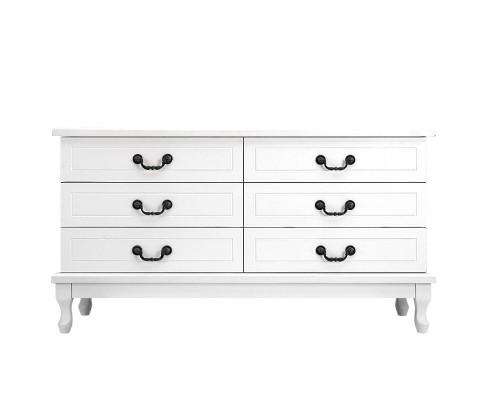 Six Chest of Drawers Dresser - White Artiss