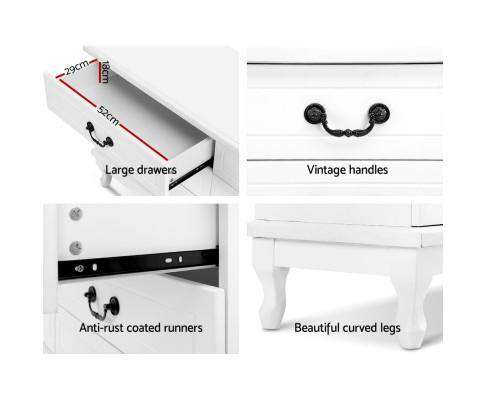Six Chest of Drawers Dresser - White Artiss