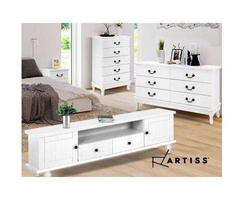 Six Chest of Drawers Dresser - White Artiss