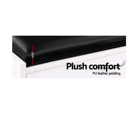 Shoe Cabinet Bench Shoes Storage Rack Organiser Storage White 15 Pairs Artiss