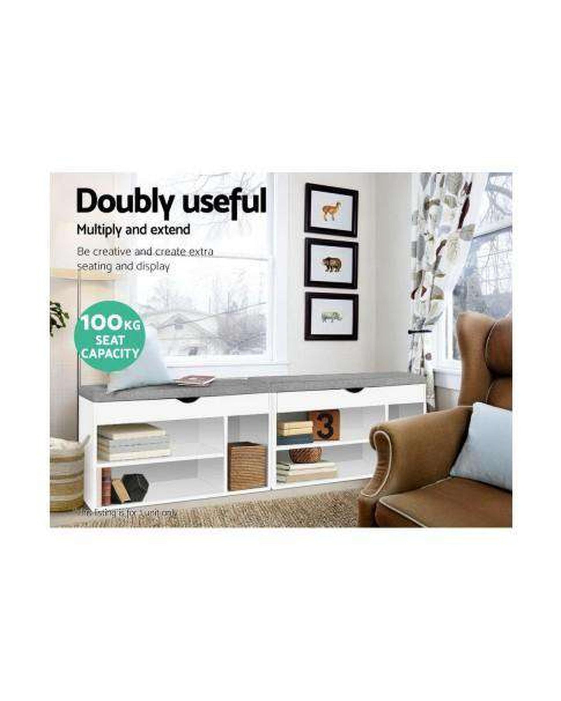 Shoe Cabinet Bench Shoes Organiser Storage Rack Shelf White Cupboard Box Artiss