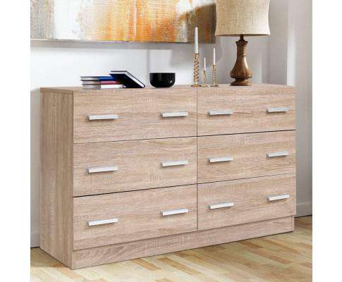 Six Chest of Drawer - Wood Artiss