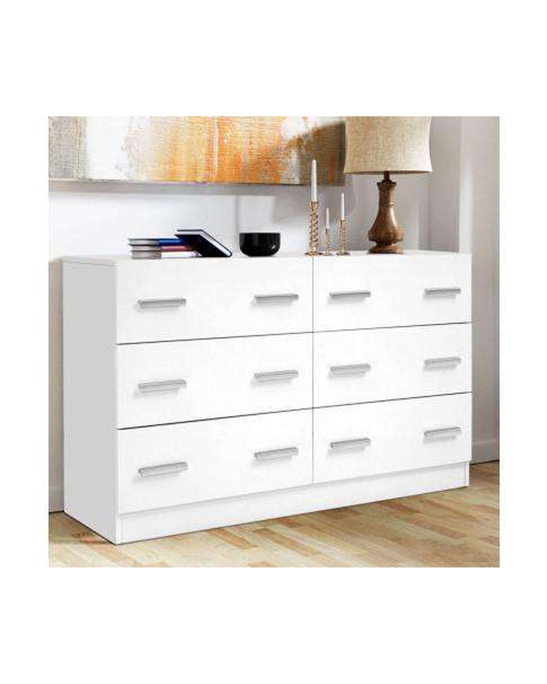 Six Chest of Drawers - Sleek White Artiss