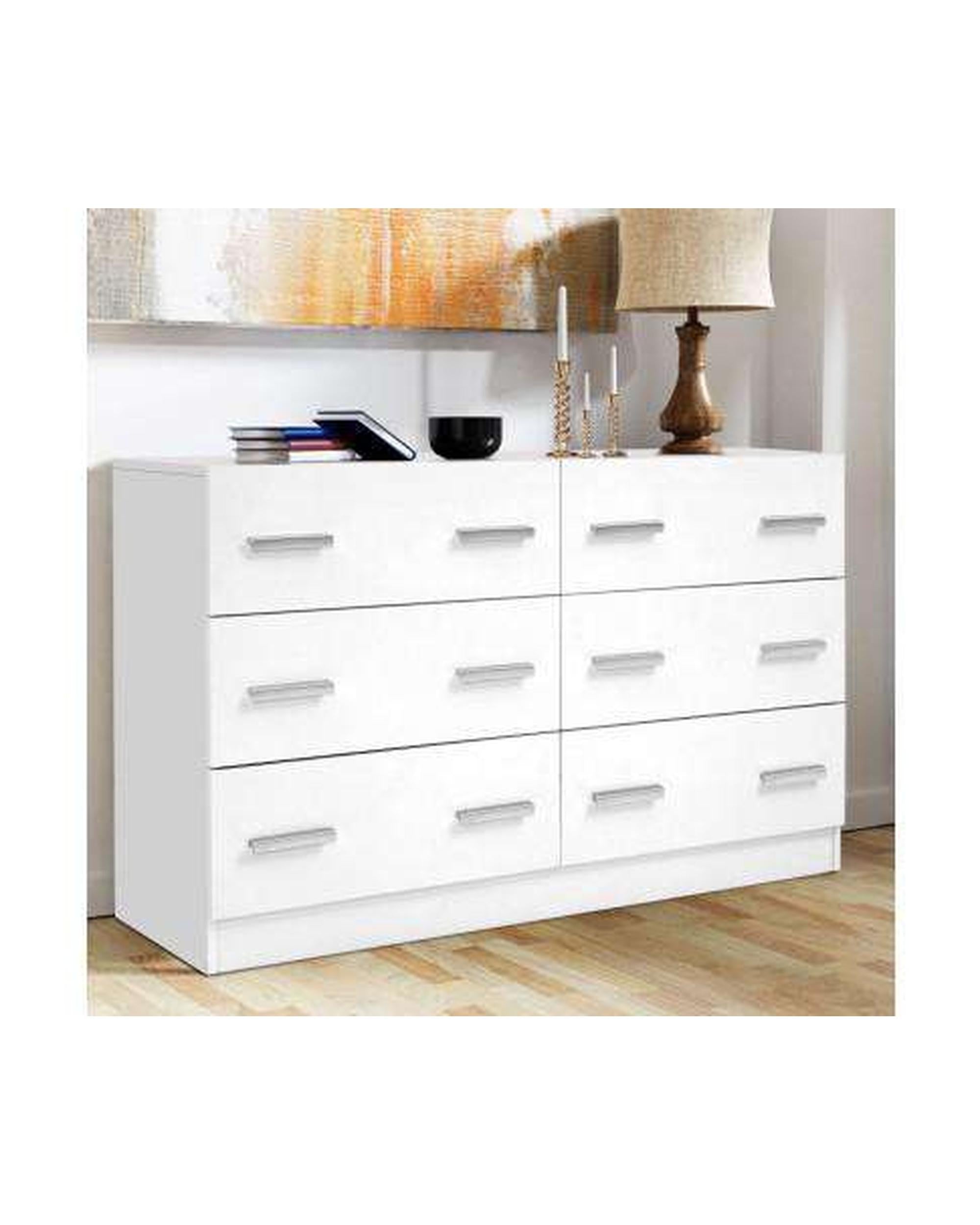 Six Chest of Drawers - Sleek White Artiss