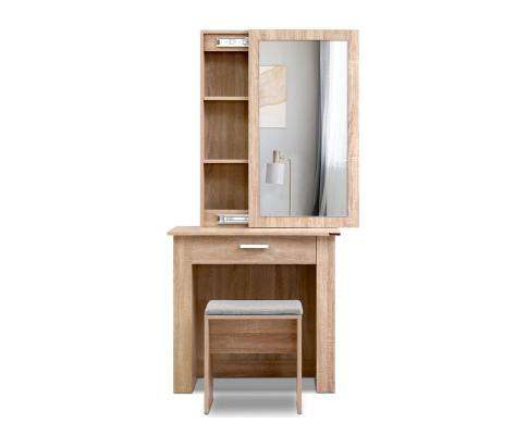 Dressing Table Mirror Stool Mirror Jewellery Cabinet Makeup Storage Wood Artiss