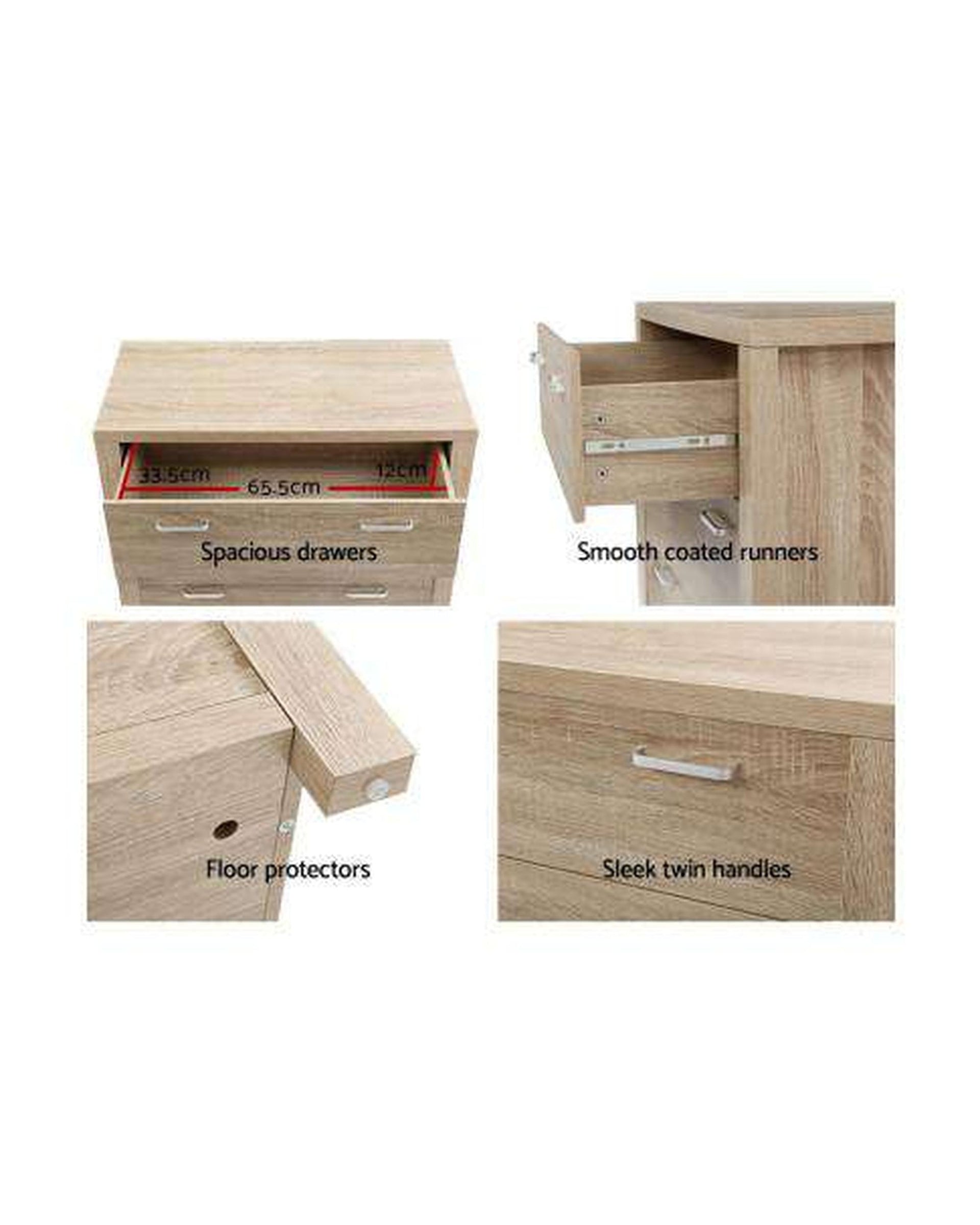 5 Chest of Drawers Tallboy Dresser Table Bedroom Storage Cabinet Artiss