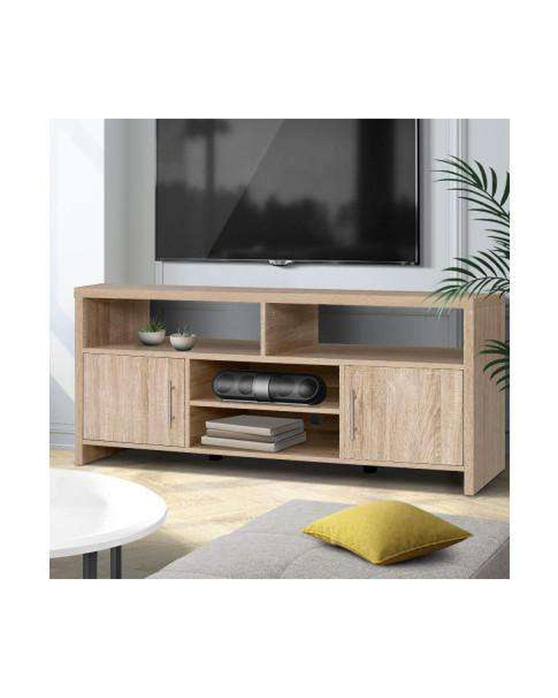 TV Cabinet Entertainment Unit Stand Storage Shelf Sideboard 140cm Oak Artiss