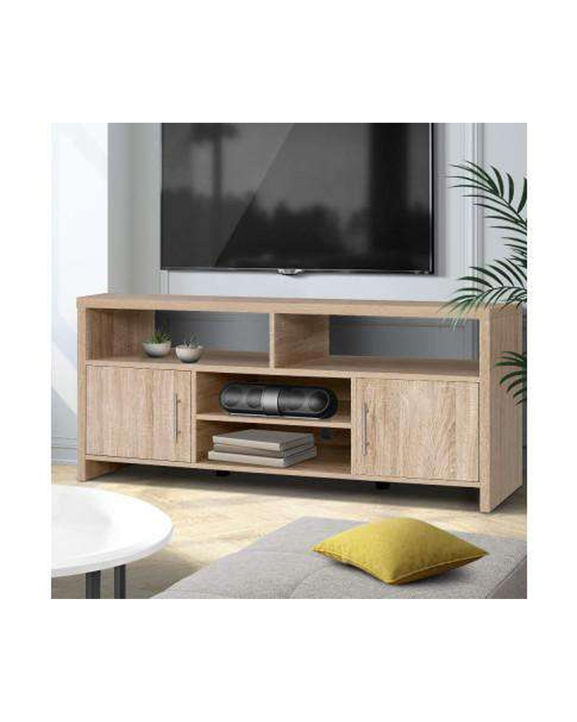 TV Cabinet Entertainment Unit Stand Storage Shelf Sideboard 140cm Oak Artiss