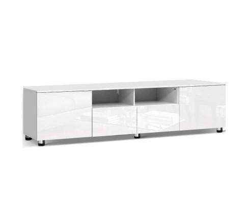 TV Cabinet Entertainment Unit Stand High Gloss Furniture 205cm White Artiss