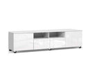 TV Cabinet Entertainment Unit Stand High Gloss Furniture 205cm White Artiss