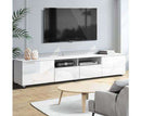 TV Cabinet Entertainment Unit Stand High Gloss Furniture 205cm White Artiss