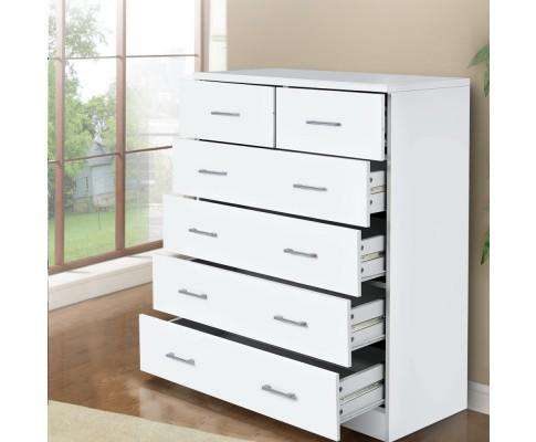 Six Chest of Drawers - White Artiss