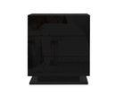Bedside Tables Side Table RGB LED Lamp 2 Drawers Nightstand Gloss Black Artiss