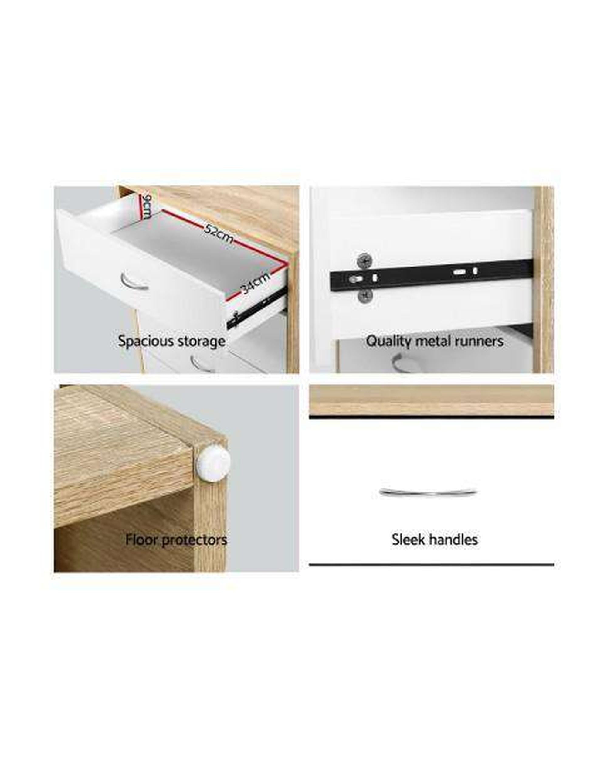 Chest of Drawers - White Wood Artiss