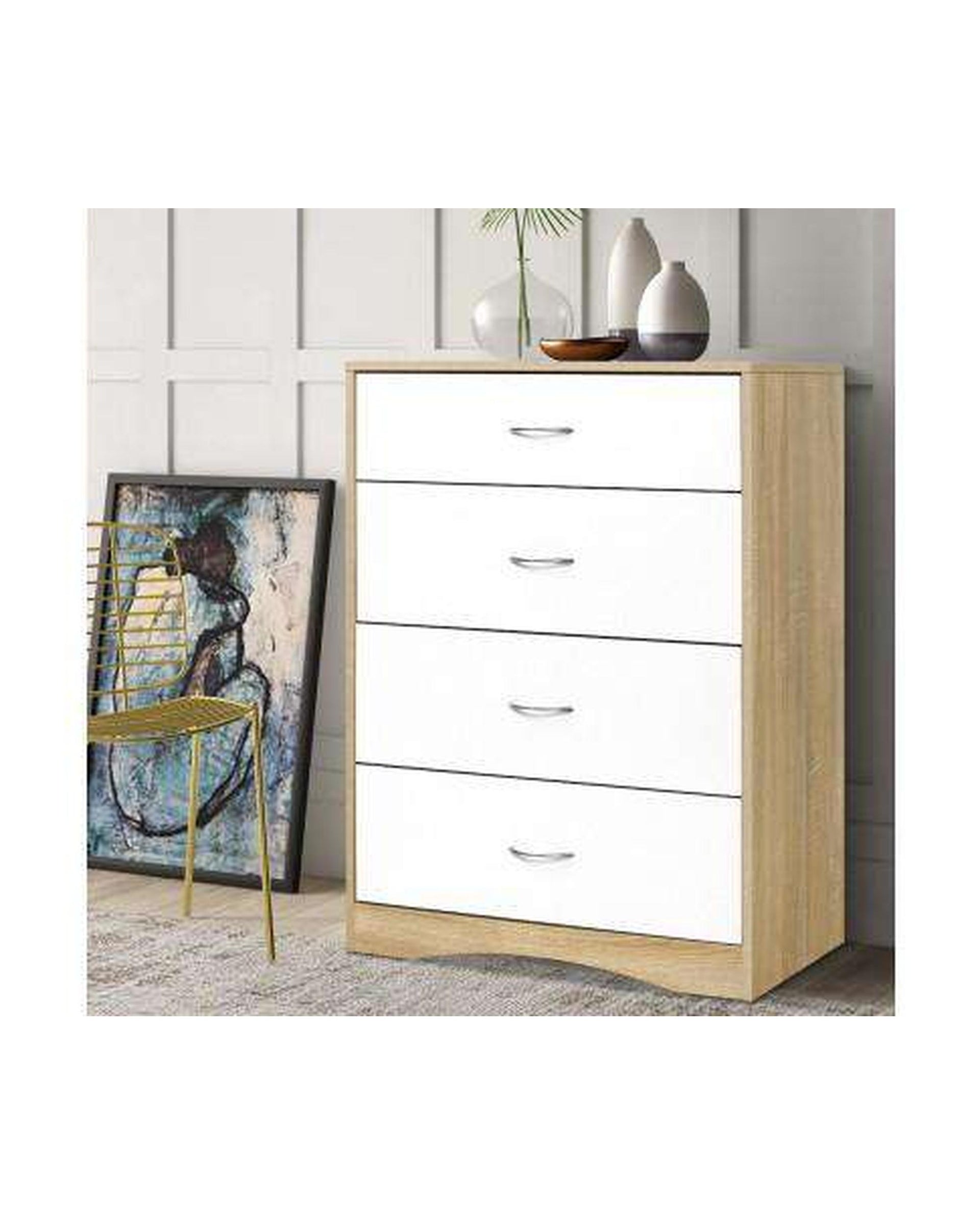 Chest of Drawers - White Wood Artiss