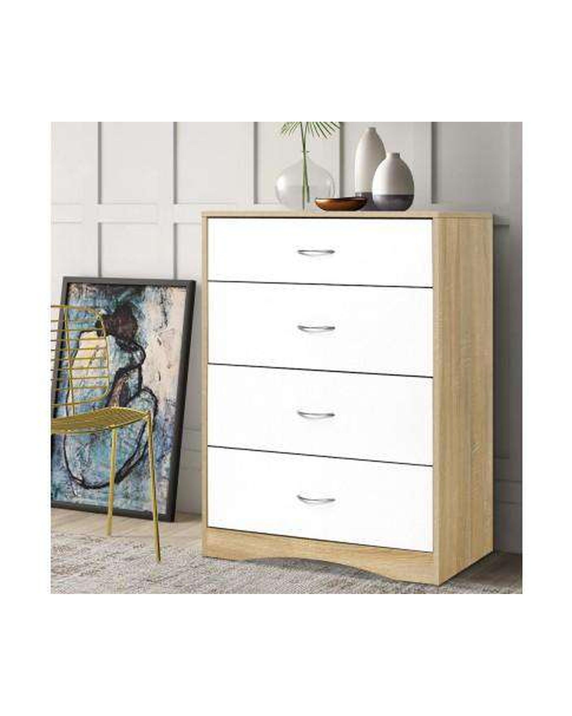 Chest of Drawers - White Wood Artiss