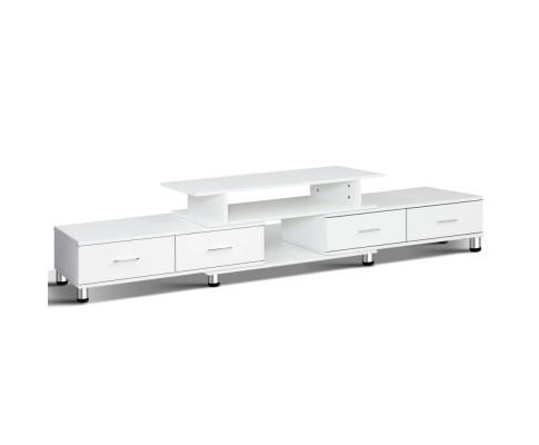 TV Cabinet Entertainment Unit Stand Wooden 160CM To 220CM Lowline Storage Drawers White Artiss