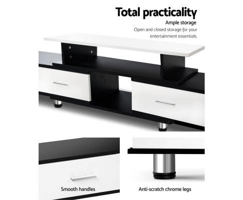 TV Cabinet Entertainment Unit Stand Wooden 160CM To 220CM Storage Drawers Black White Artiss