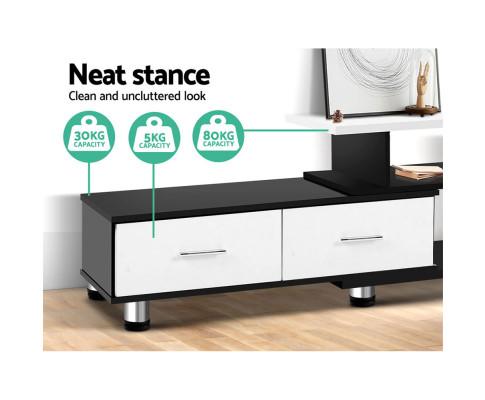 TV Cabinet Entertainment Unit Stand Wooden 160CM To 220CM Storage Drawers Black White Artiss