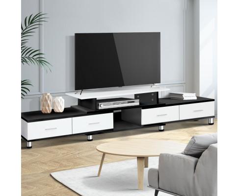 TV Cabinet Entertainment Unit Stand Wooden 160CM To 220CM Storage Drawers Black White Artiss