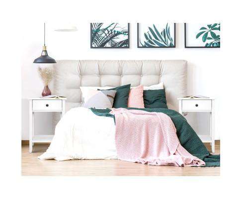 Nightstand White Storage Cabinet - White Artiss