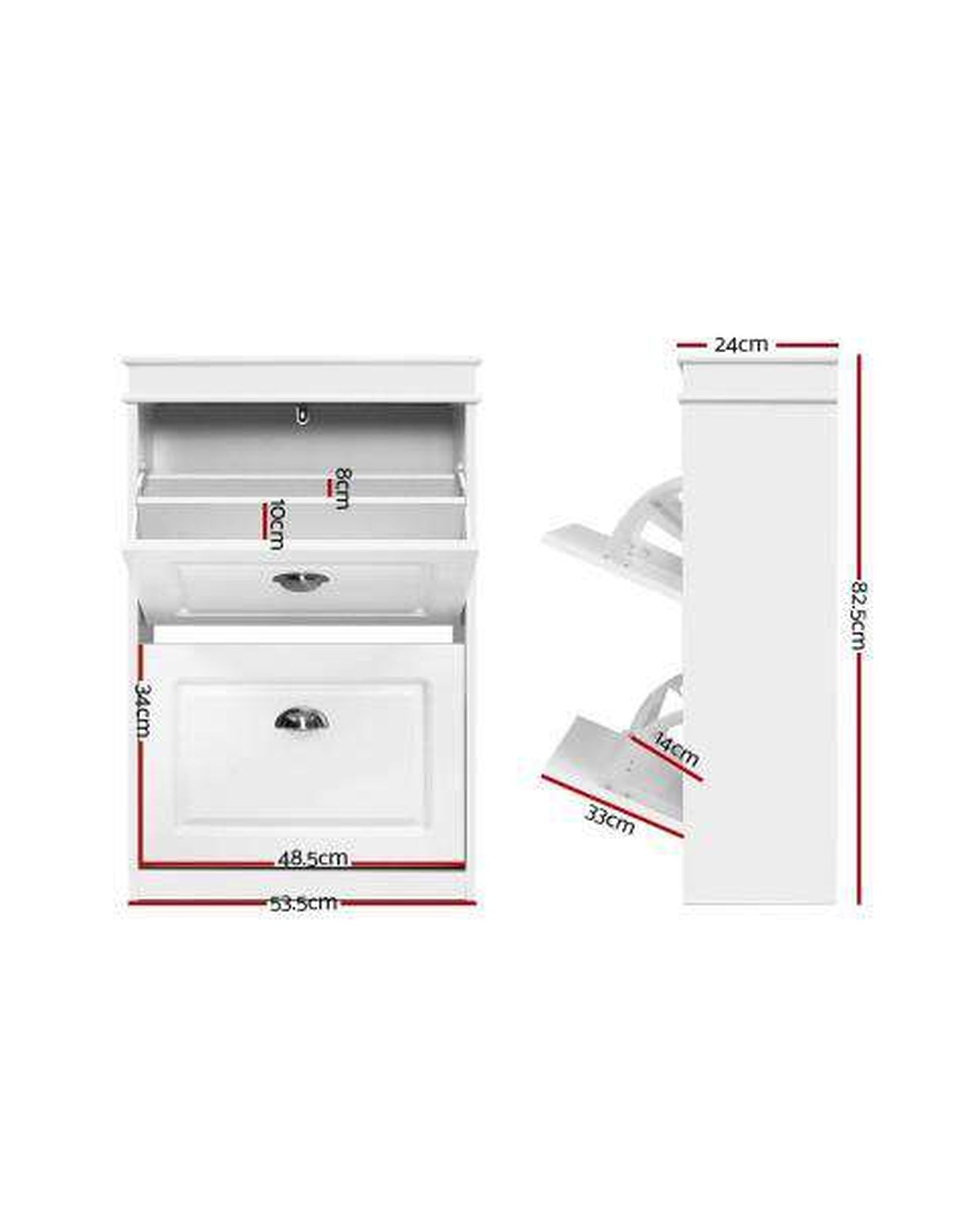 Shoe Cabinet Shoes Storage Rack White Organiser Shelf Cupboard Drawer 12 Pairs Artiss