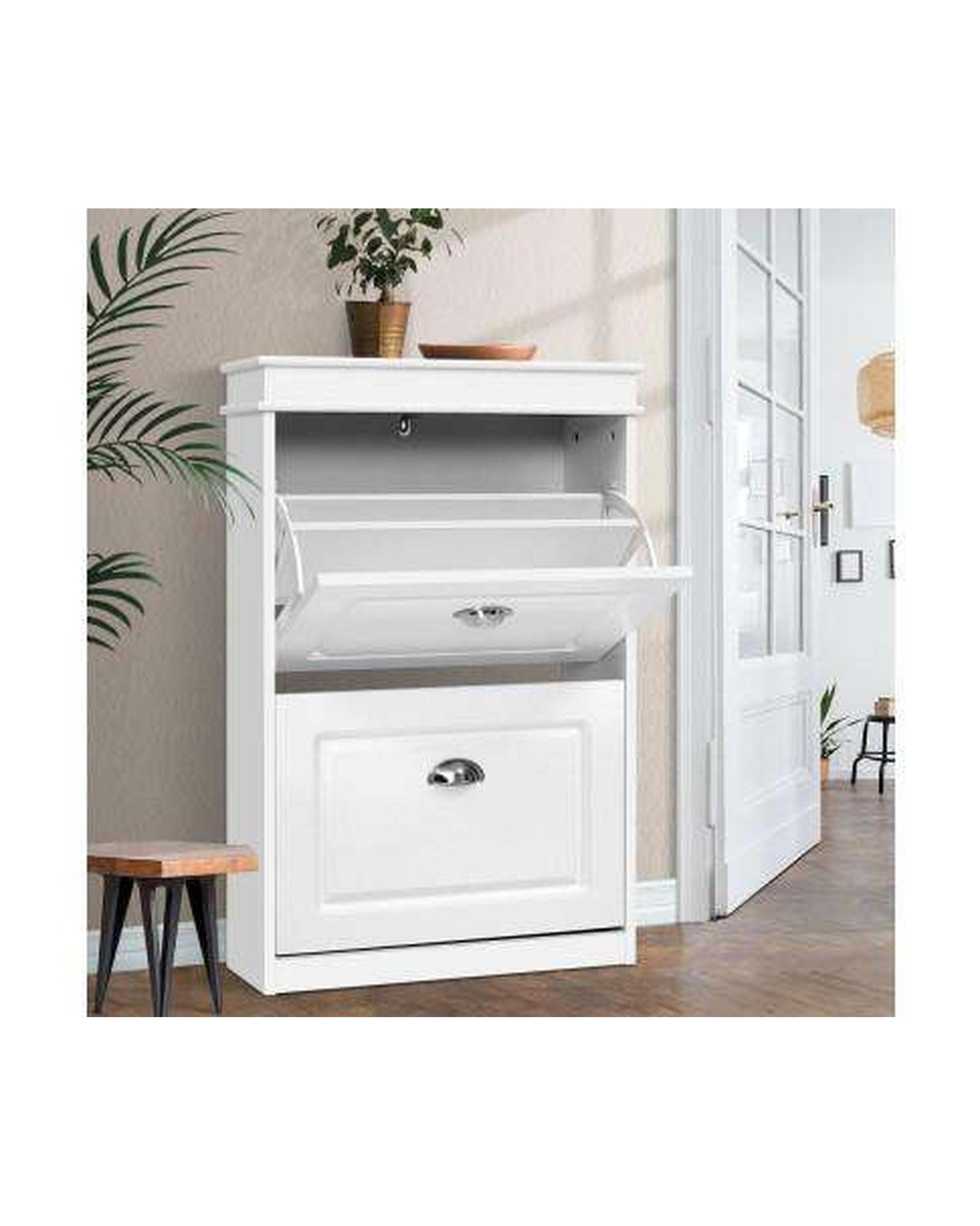 Shoe Cabinet Shoes Storage Rack White Organiser Shelf Cupboard Drawer 12 Pairs Artiss