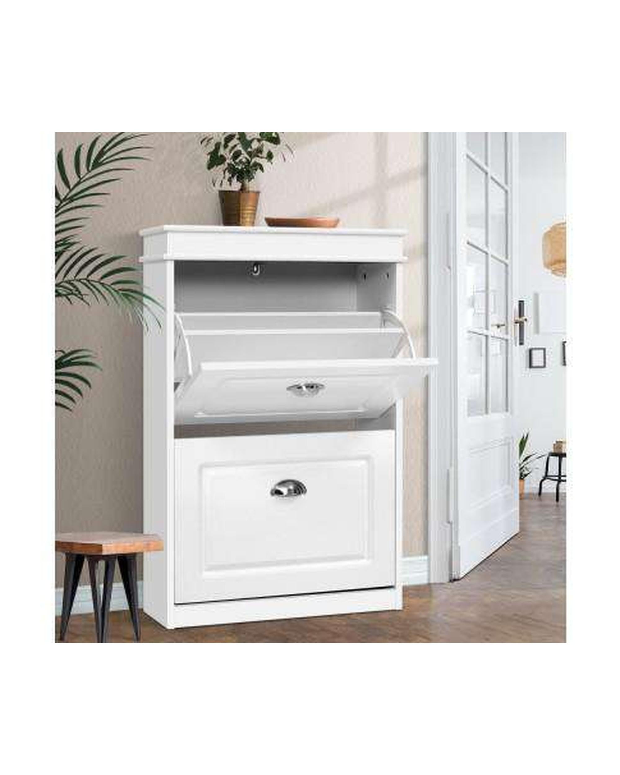 Shoe Cabinet Shoes Storage Rack White Organiser Shelf Cupboard Drawer 12 Pairs Artiss