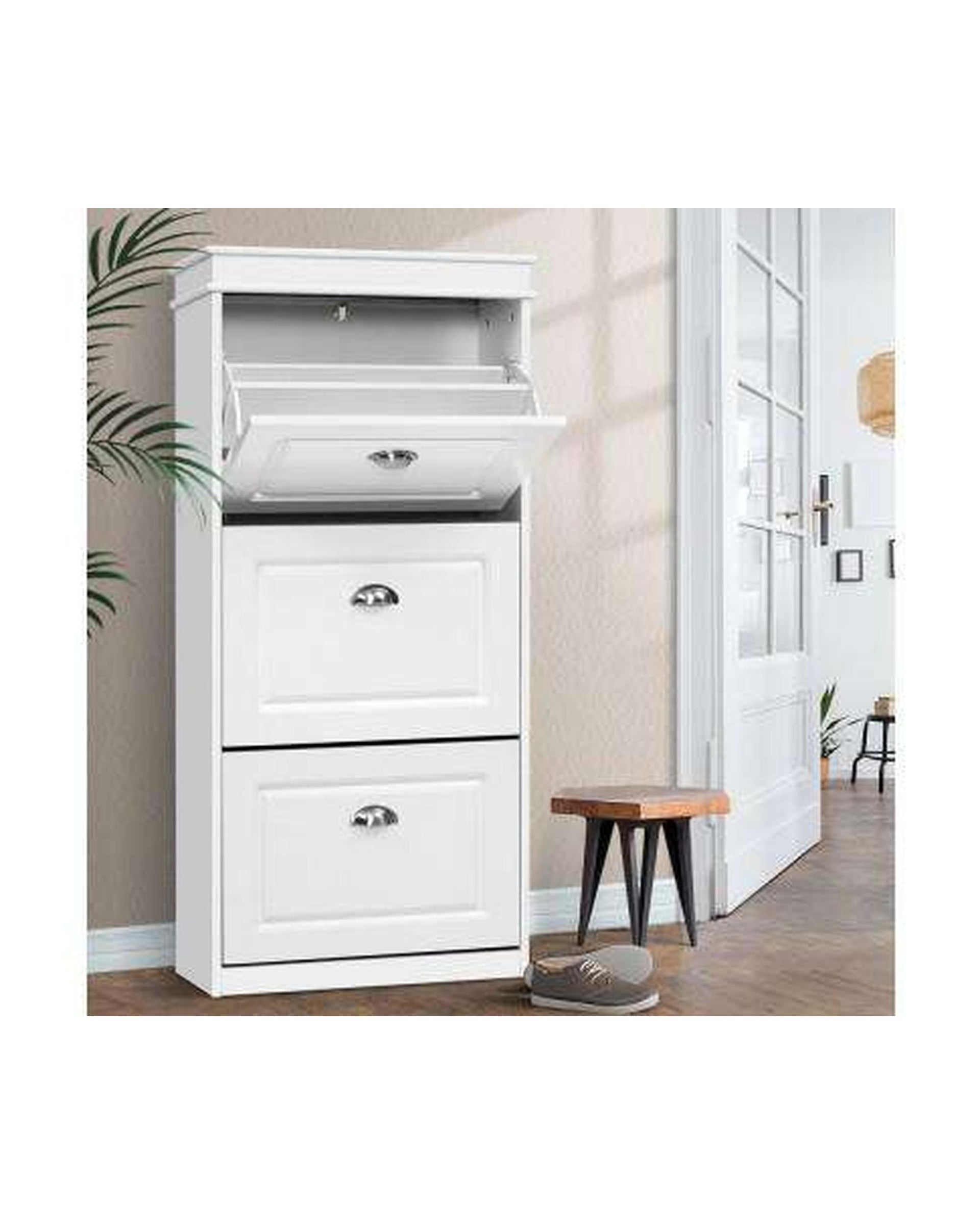 Shoe Cabinet Shoes Storage Rack White Organiser Shelf Cupboard 18 Pairs Drawer Artiss