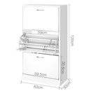 3 Tier Shoe Cabinet - White Artiss