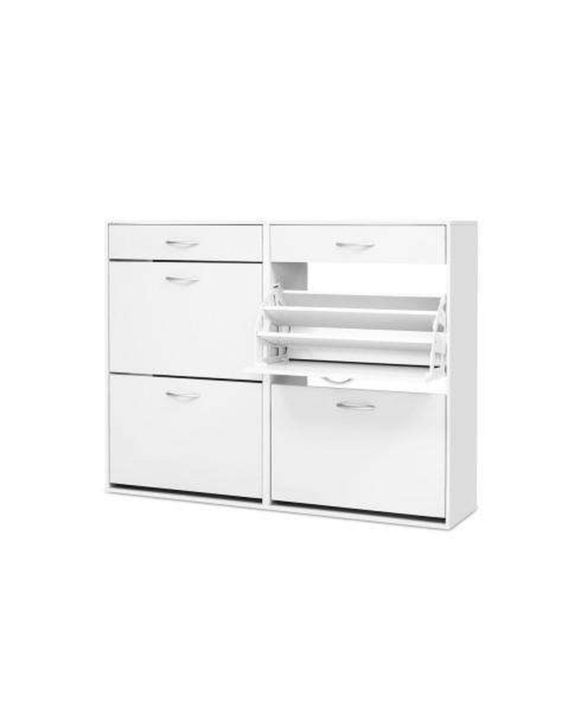 36 Pairs Shoe Cabinet Rack Organisers Storage Shelf Drawer Cupboard White Artiss