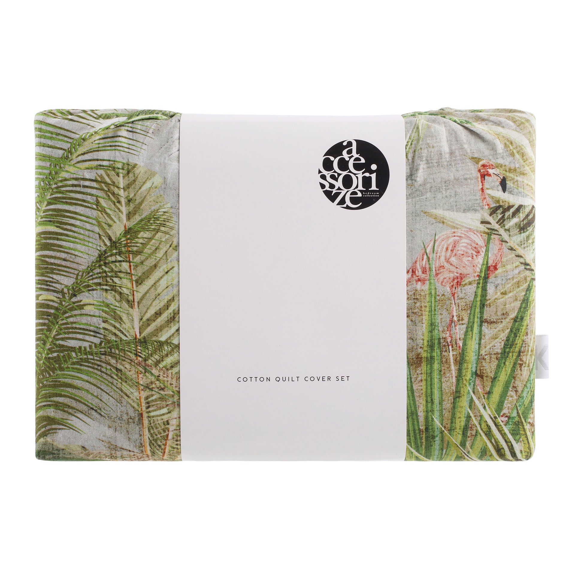 Accessorize Flamingo 180TC Cotton Digital Printed Quilt Cover Set Accessorize