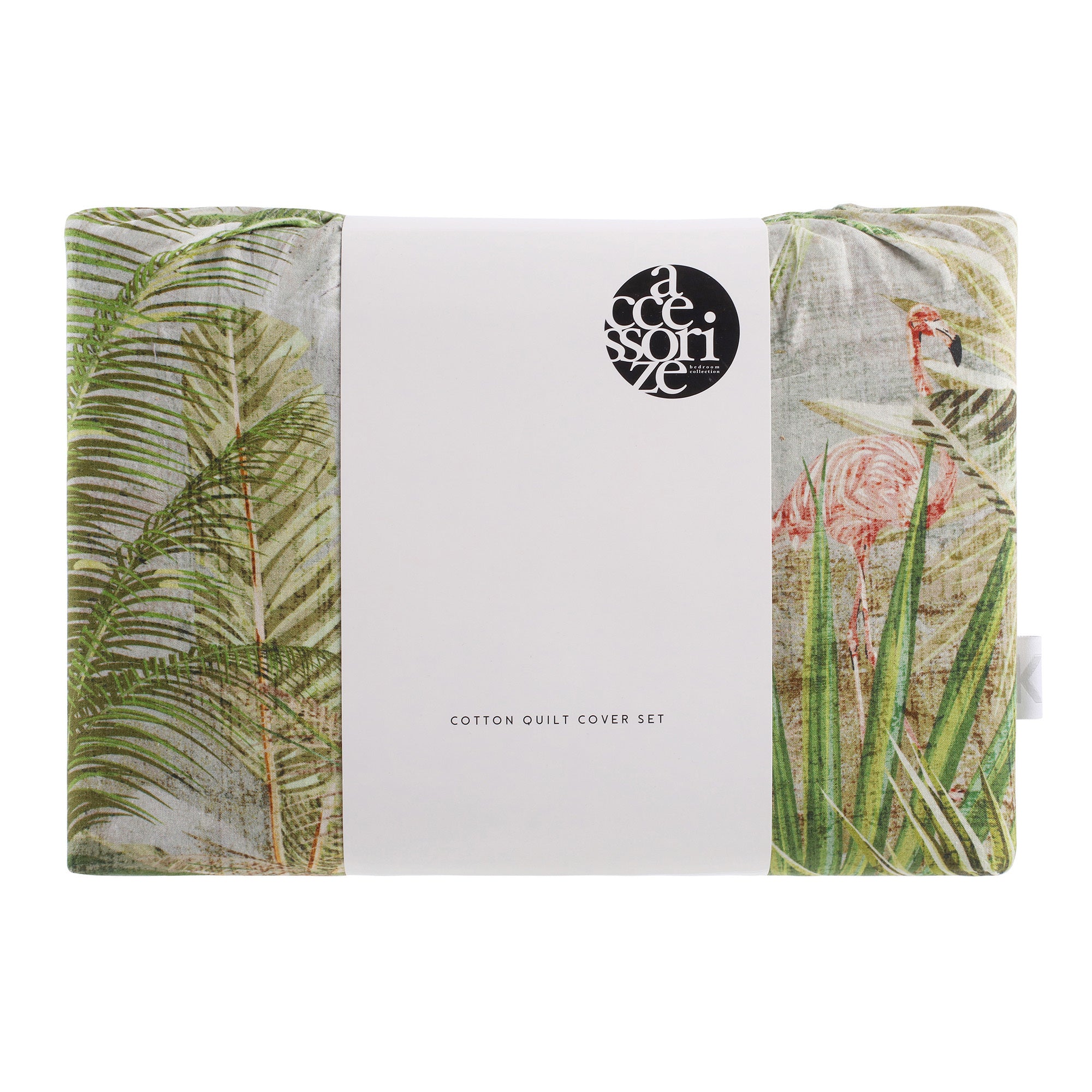 Accessorize Flamingo 180TC Cotton Digital Printed Quilt Cover Set Accessorize