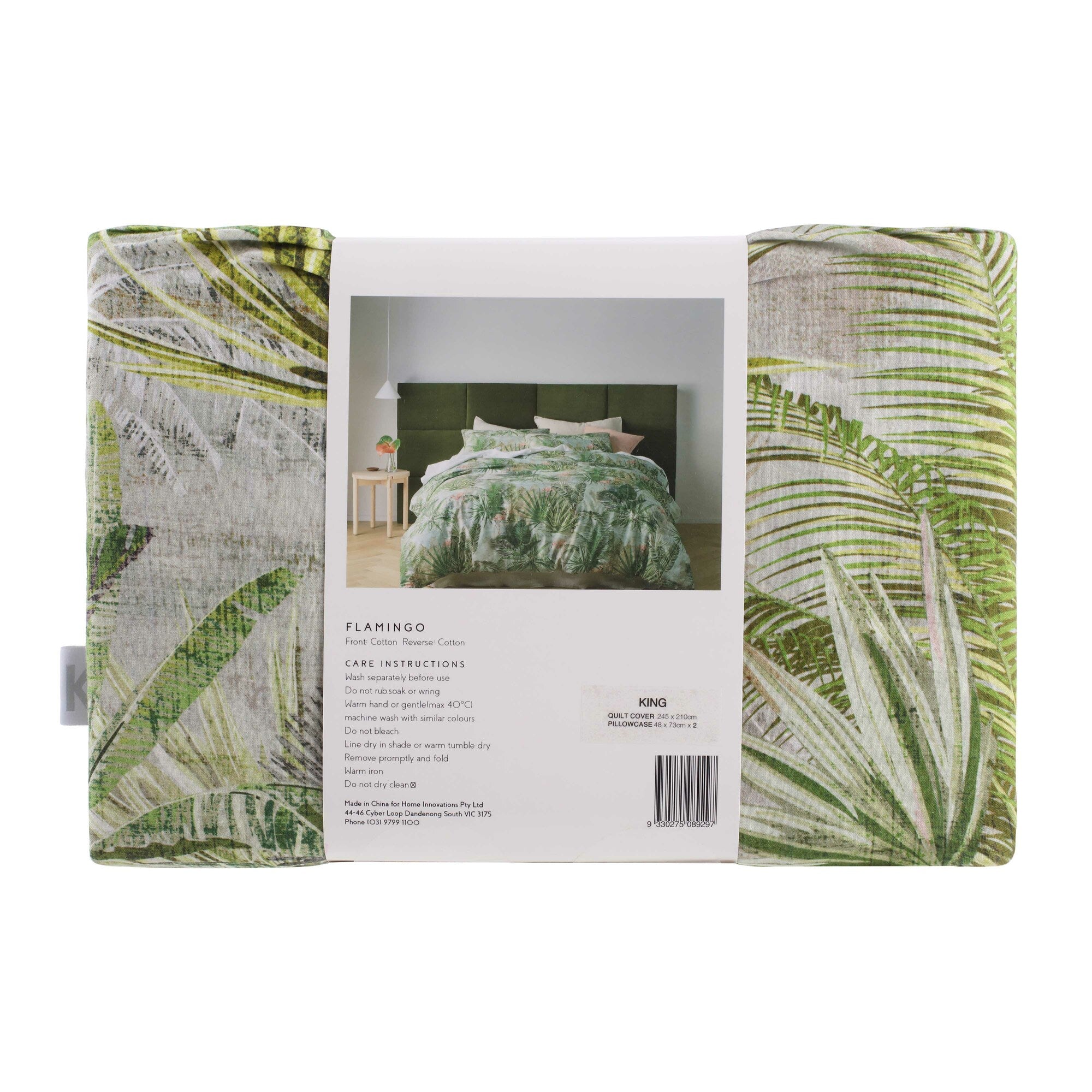 Accessorize Flamingo 180TC Cotton Digital Printed Quilt Cover Set Accessorize