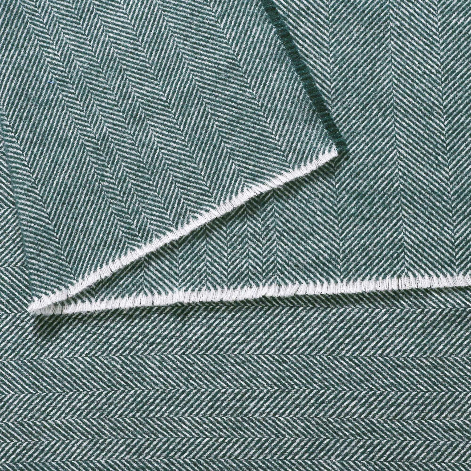 Accessorize Green Herringbone Wool Blanket Accessorize