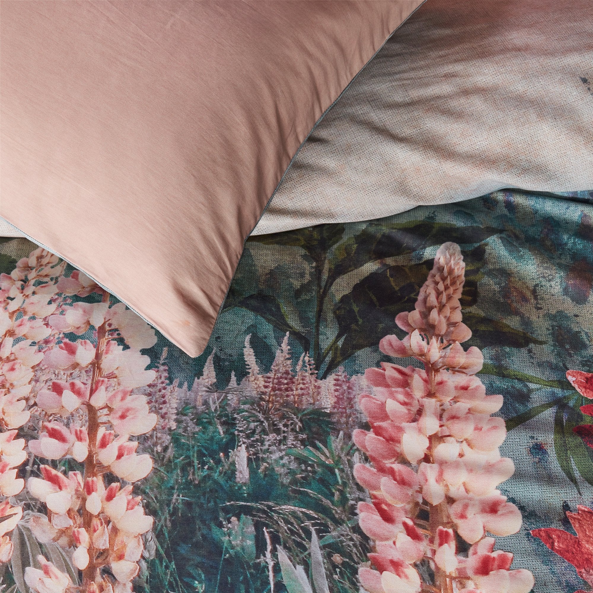 Bedding House Lupine Green Sateen Quilt Cover Set Bedding House