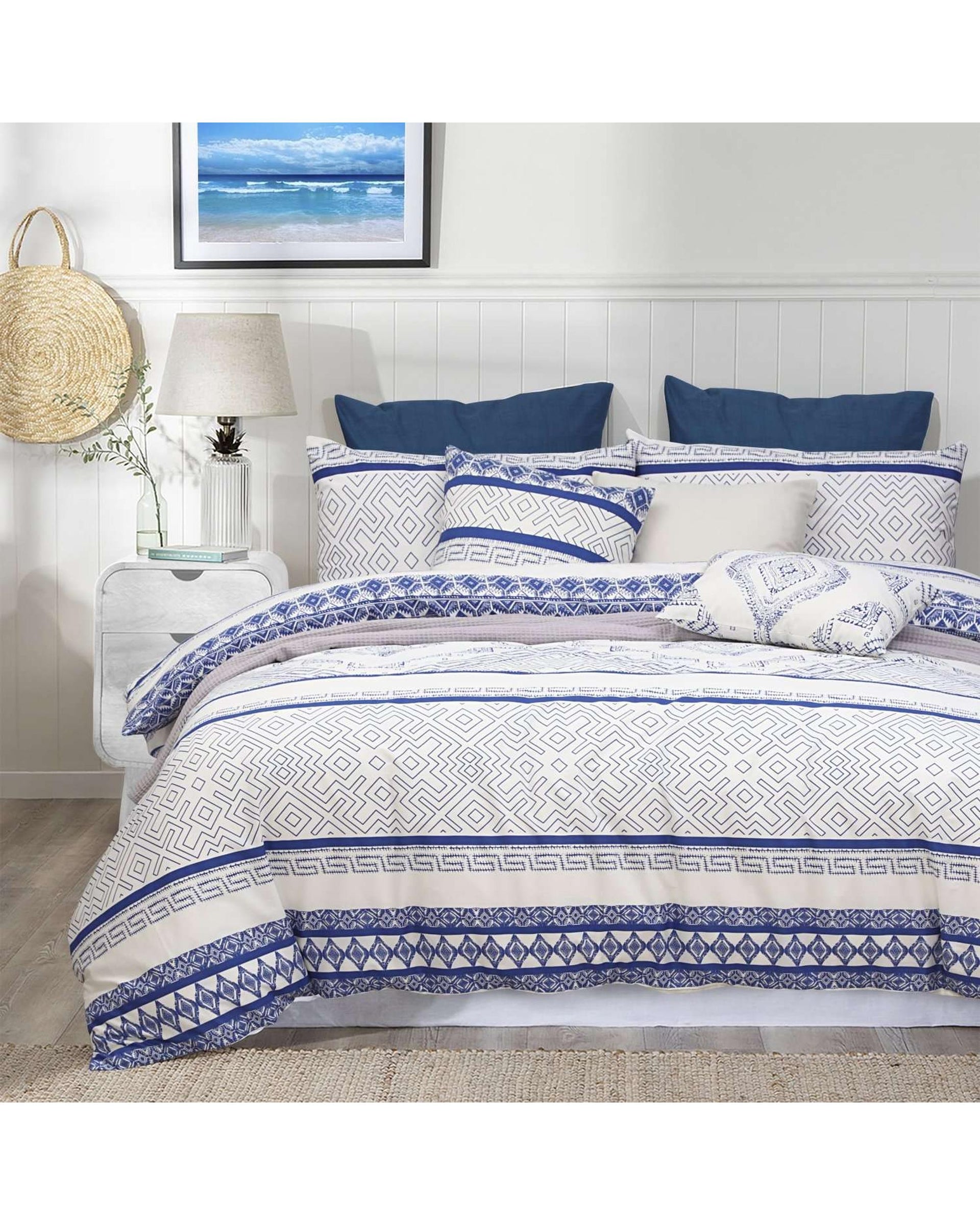 Amsons Hampton Quilt Duvet Doona Cover – Blue Amsons