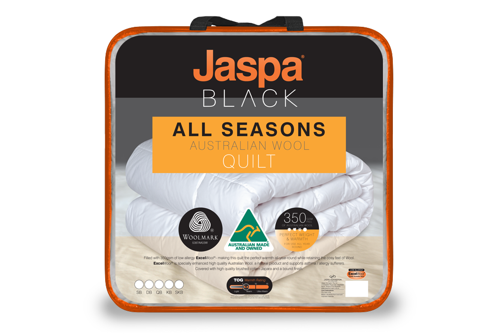 Jaspa Black All Seasons Wool Quilt Jaspa Black