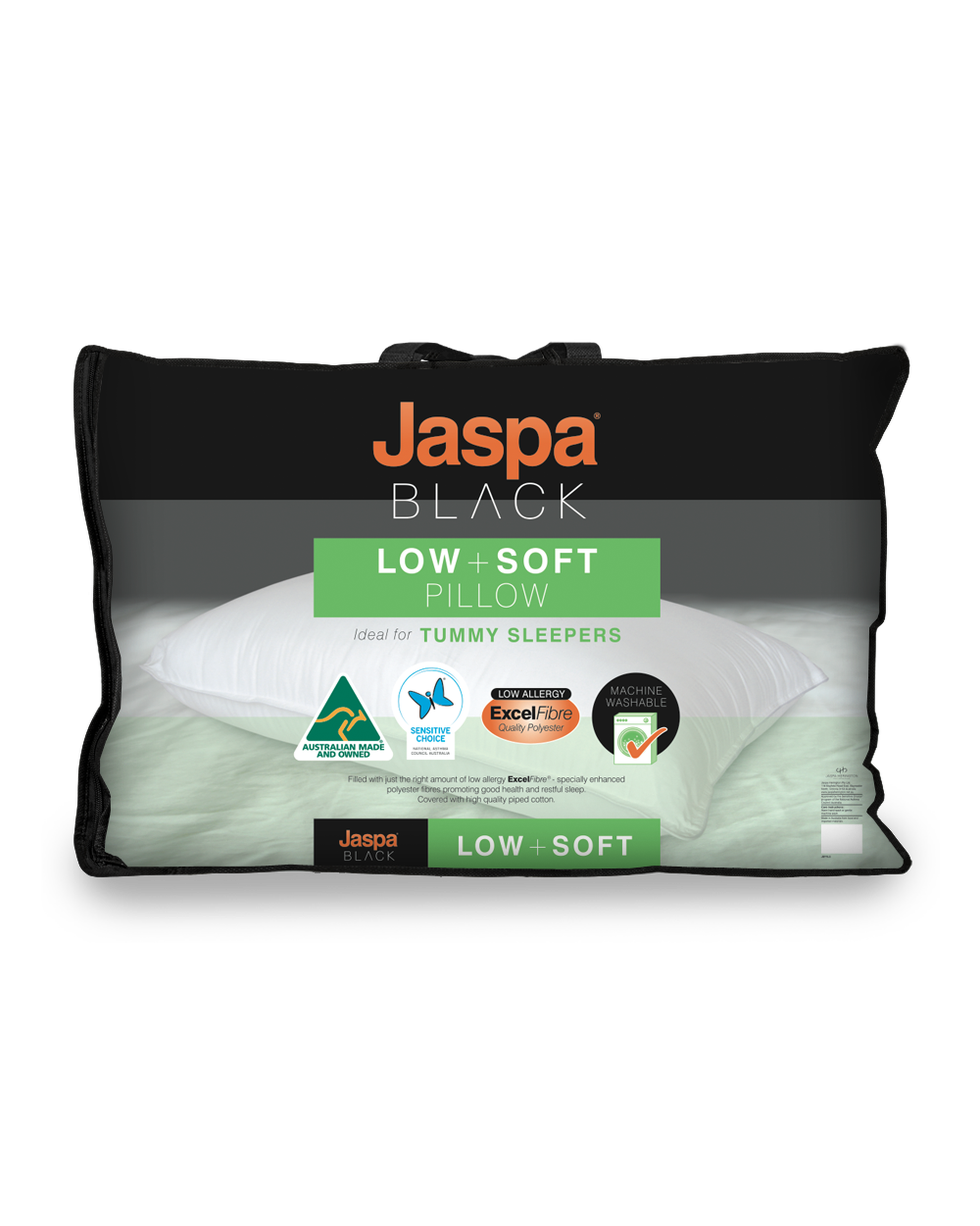 Jaspa Black Low & Soft Pillow Jaspa Black